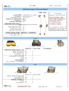 MyKnee Surgical Planning Report.